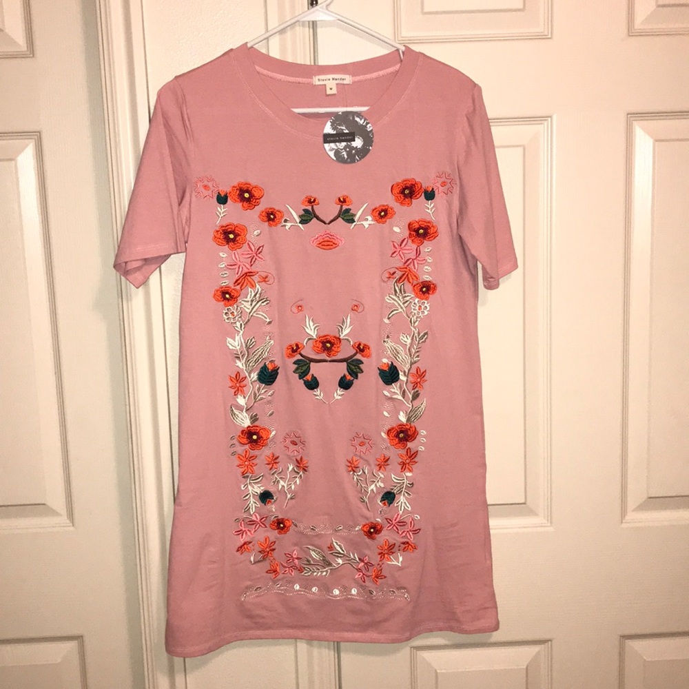 Pink Embroidered Tunic